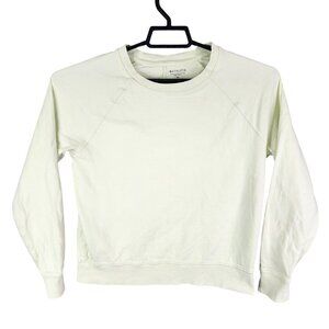 Womens Light Green Athleta Sweatshirt Crewneck Long Sleeve Cotton Blend Size XS